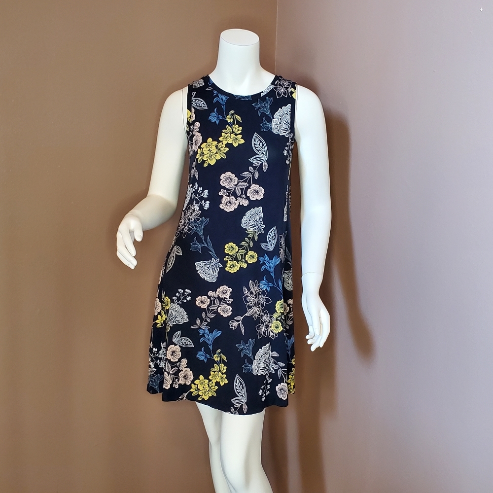 LOFT floral knit tank dress XXSP